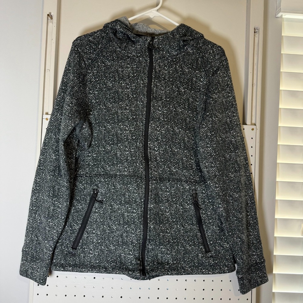Iceburg Full Zip Hoodie Women's Size Large Black Pockets Sports‎ Outdoor